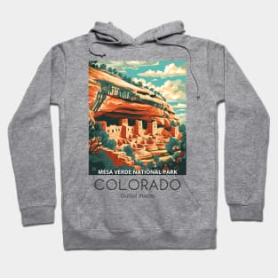 A Vintage Travel Illustration of Mesa Verde National Park - Colorado - US Hoodie